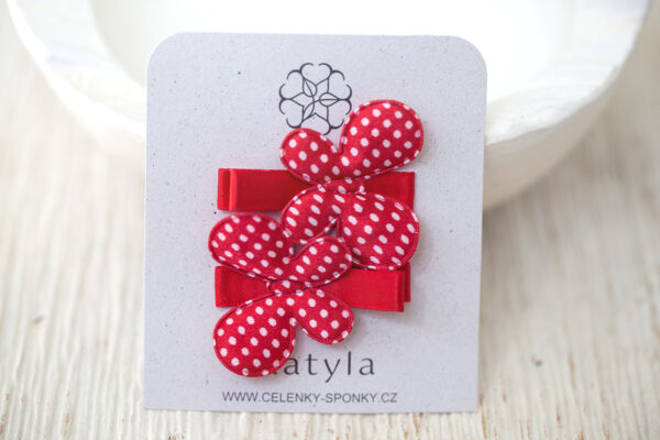 Dětské sponky Červený motýlek s&nbsp;puntíkem