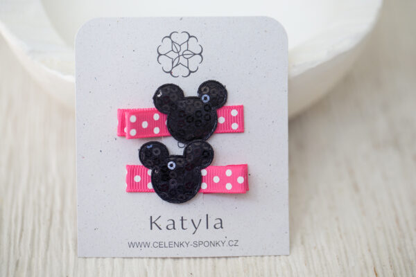 Dětské sponky Minie Růžová