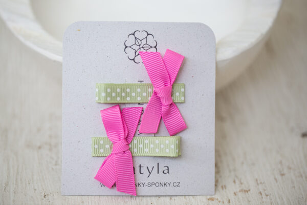 dětské sponky – růžové mašličky