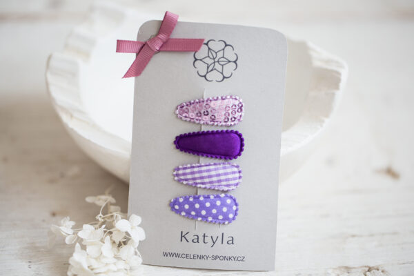 Dětské sponky v&nbsp;setu fialová duha