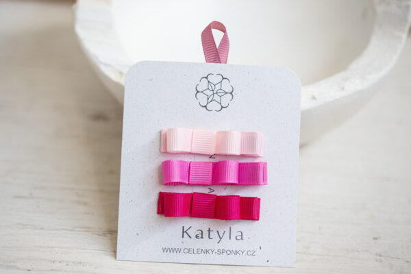 Set dětských sponek – růžová duha