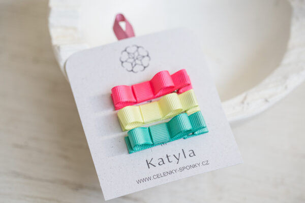 Dětské sponky – barevné mašličky v&nbsp;setu