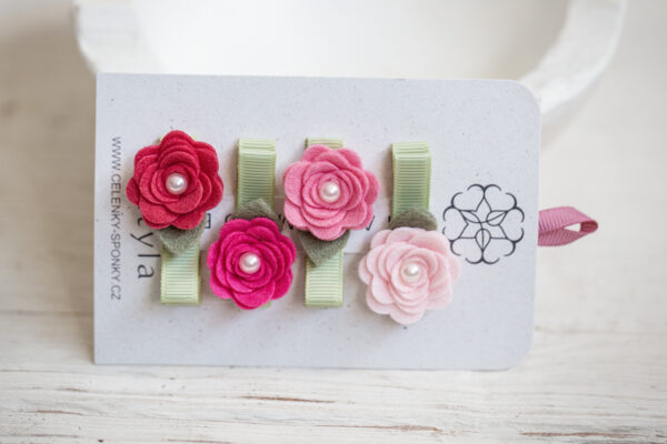 Set dětských  sponek – květinová zahrádka