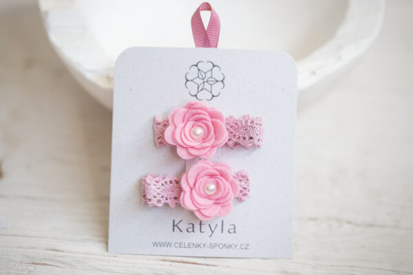 Dětské sponky do&nbsp;vlasů – růžové květy