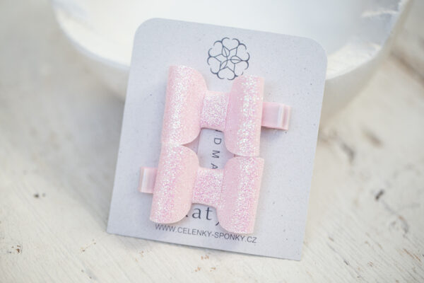 Dětské sponky do&nbsp;vlasů – Růžové mašle lesklé