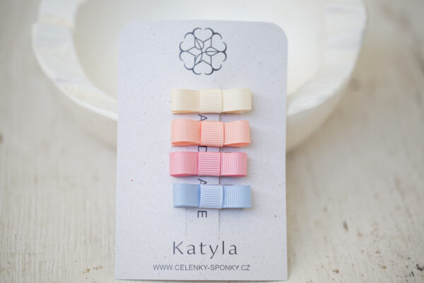 Dětské první sponky pastelové mašličky