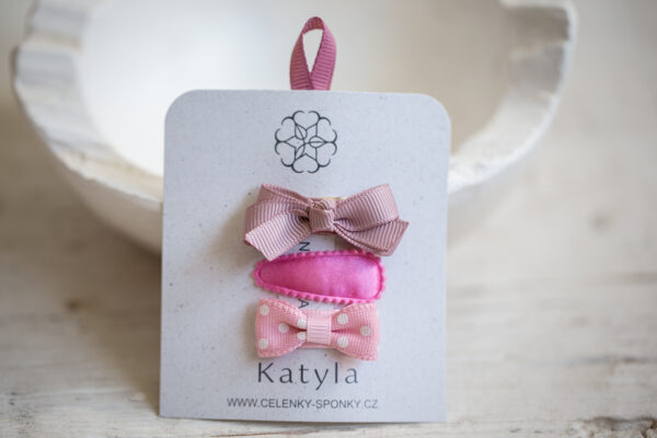 Dětské malé sponky růžové – mašličky