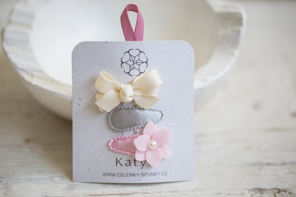 Dětské sponky v&nbsp;setu mašlička kytička