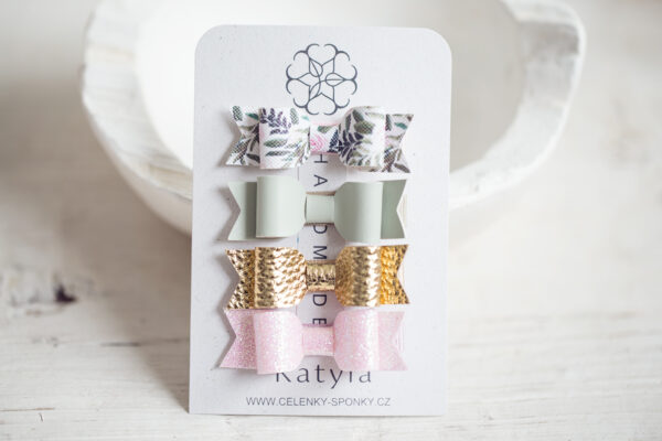 Dětské sponky mašle v&nbsp;setu- Jarní rosa