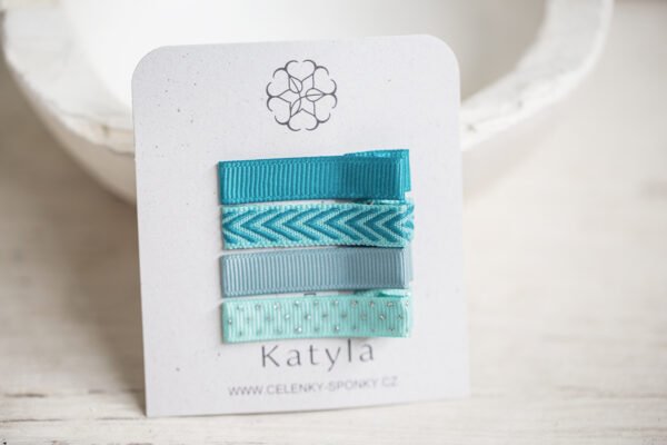 Dětské sponky v&nbsp;setu- mentolově zelené
